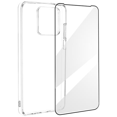 Cover Per Motorola Moto G84 Silicone Flessibile Vetro Temperato 9h, Trasparente - Foto 1