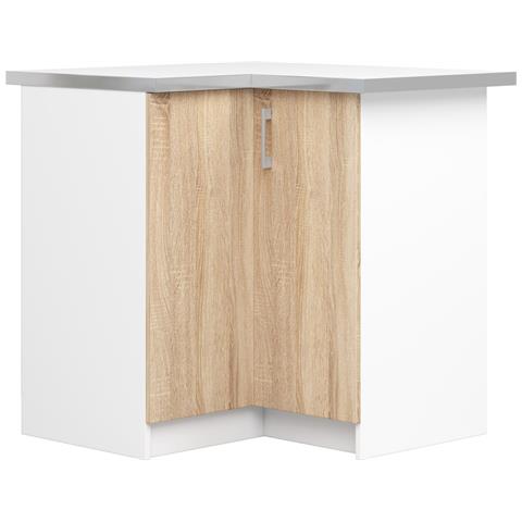 Mobile cucina modulare con piano di lavoro LIMA, 2 ante, 84x44,5x85,5 cm, Colore Bianco e Sonoma Quercia - Foto 1