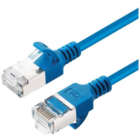 Microconnect V-ftp6a075b-slim Cavo Di Rete Blu 7,5 M Cat6a U/ftp [stp] (cat6a U-ftp Slim, Lszh, 7.5m - Network Cable, Bl - Foto 1