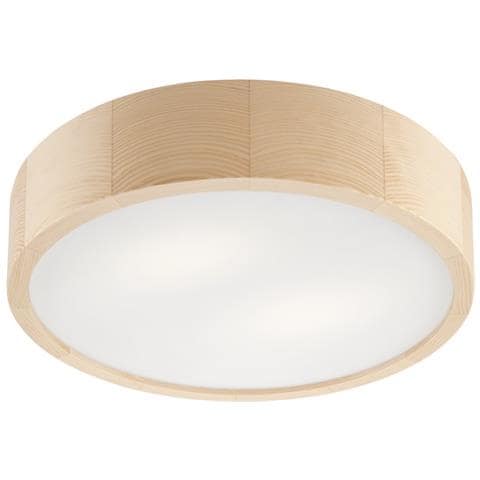 Lampada A Soffitto Eveline - Marrone - Legno, Vetro - 37x37x8 Cm - Foto 1