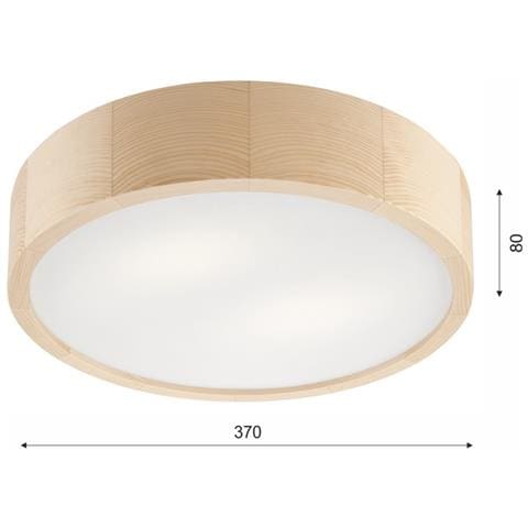Lampada A Soffitto Eveline - Marrone - Legno, Vetro - 37x37x8 Cm - Foto 5