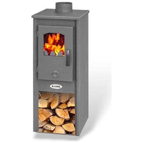 Stufa Riscaldamento A Legna Con Struttura In Acciaio 5,2 Kw Karso Antracite - Foto 1