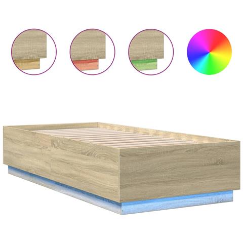 Giroletto Con Luci Led Rovere Sonoma 90x200cm Legno Multistrato - Foto 2