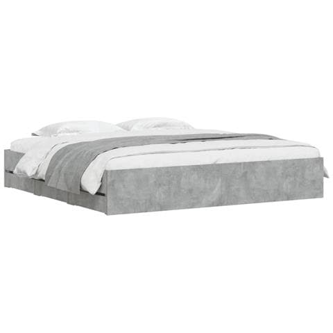 Giroletto Cassetti Grigio Cemento 160x200 Cm Legno Multistrato - Foto 3