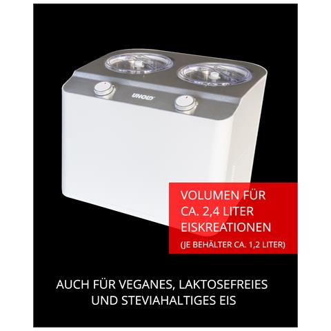 Doppio Gelatiera compressore 2,4 L 250 W Acciaio satinato, Bianco - Foto 10