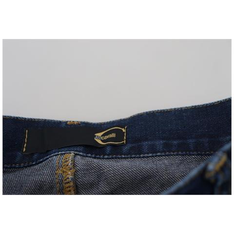 Jeans In Denim Di Cotone Blu A Vita Bassa Con Gamba Svasata - W24 - Foto 5