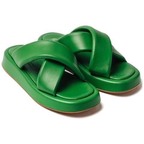 Pillow Slippers Ciabatte Pelle Scarpe Donna Verde Eu 39, 44101101 Ge - Foto 1