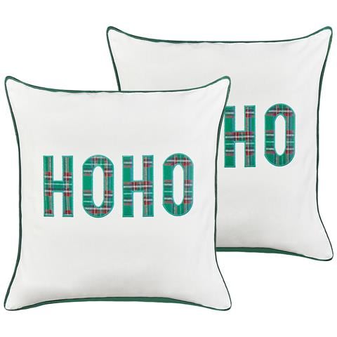 Set Di 2 Cuscini Joycandy Cotone 45 X 45 Cm Bianco Modello Natalizio - Foto 2