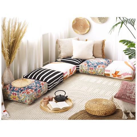 Pouf Oued Cotone Multicolore 50 Cm 50 Cm 20 Cm - Foto 1
