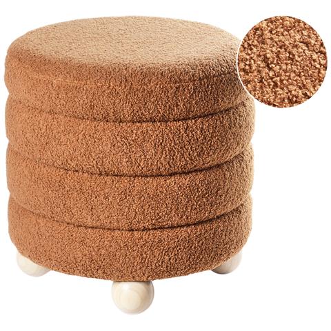 Pouf Chilly Bouclé Marrone Dorato - Foto 2