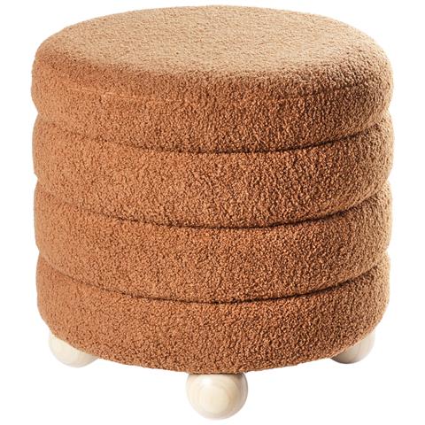 Pouf Chilly Bouclé Marrone Dorato - Foto 8