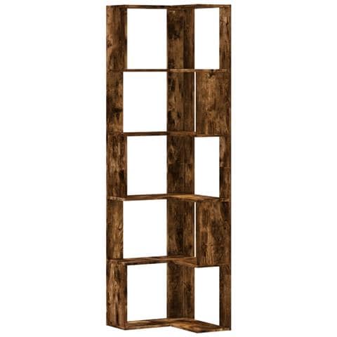 Libreria Angolare 5ripiani Rovere Fumo 50x50x179 Cm Multistrato - Foto 2
