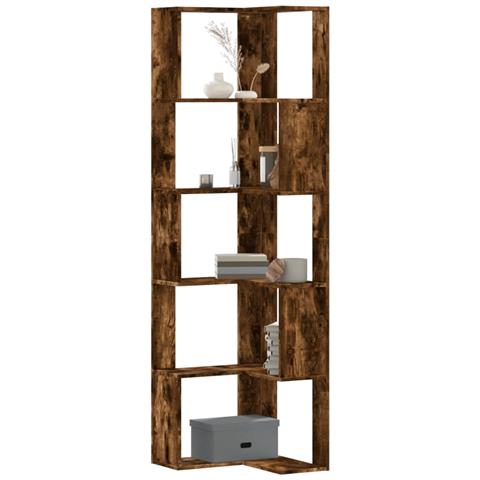 Libreria Angolare 5ripiani Rovere Fumo 50x50x179 Cm Multistrato - Foto 1