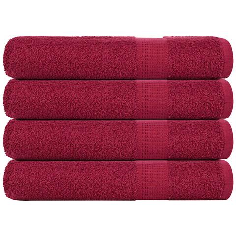 Asciugamani Per Sauna 4pz Bordeaux 80x200cm 360g/m 100% Cotone - Foto 1