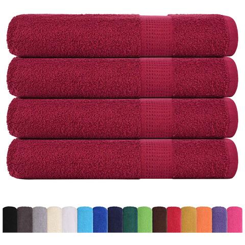 Asciugamani Per Sauna 4pz Bordeaux 80x200cm 360g/m 100% Cotone - Foto 2
