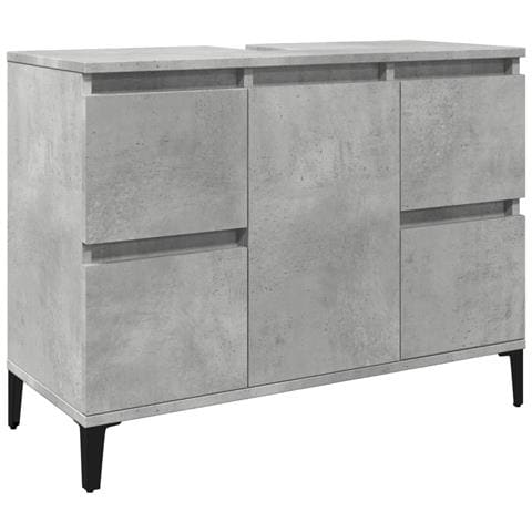 Mobile Lavabo Grigio Cemento 80x33x60 Cm In Legno Multistrato - Foto 2
