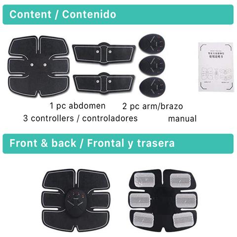 Dam  Elettrostimolatore Muscolare Per Addominali, Gambe, Braccia. Cintura Stimolatore Tonificante Massaggiatore Elettrico, Funzionante A Batteria. 20x3x22cm. Colore Nero - Foto 7