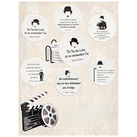 Set Di Sottobicchieri In Ceramica Con Il Fascino Di Charlie Chaplin - Foto 4