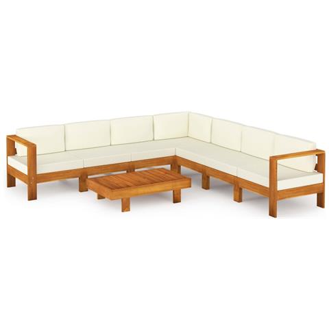 Set Da Giardino 8 Pz Con Cuscini 100x60 Cm Legno Di Acacia - Foto 1