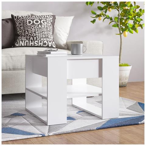 Lusso Casadino -  Tavolino Da Salotto Bianco 55,5x55x45 Cm In Legno Multistrato - Foto 7