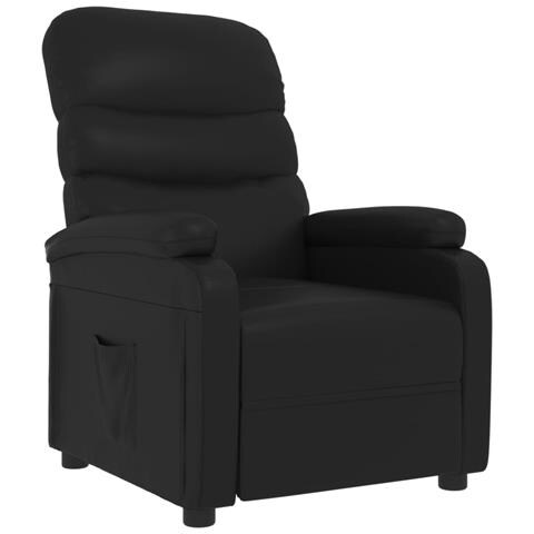 Lusso Casadino -  Poltrona Reclinabile Nera In Similpelle - Foto 1