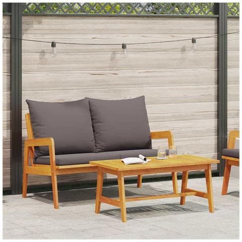 Set Bistro a 2 Pezzi con Cuscini - Realizzato in Legno di Acacia Solido - Foto 2