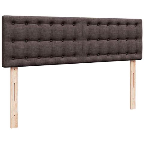 Pouf Letto con Materasso Marrone Scuro 140x190 cm in Tessuto - Foto 9