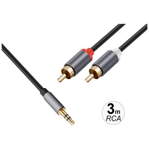 Cavo Jack Audio Da 3,5 Mm A 2 Rca A Doppia Schermatura Da 3 M - Foto 3