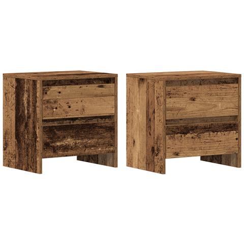 Comodino 2 pcs Legno Vecchio 45x34x44,5 cm Legno Ingegnerizzato - Foto 1