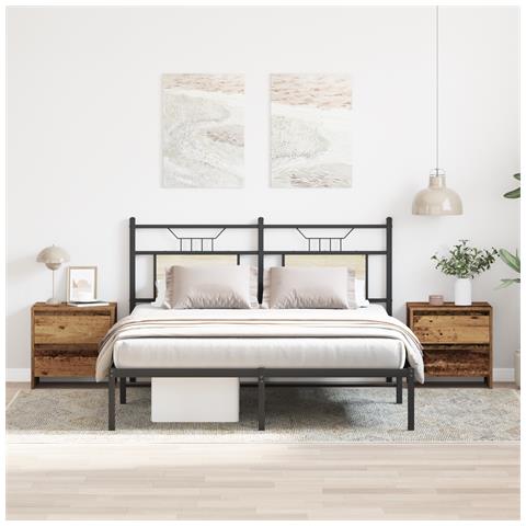 Comodino 2 pcs Legno Vecchio 45x34x44,5 cm Legno Ingegnerizzato - Foto 2