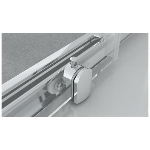 Box Doccia 2 Lati 90x190 Cm Fisso + Porta Scorrevole Apertura Centrale H195 Cm Gaia Cromato - Foto 2