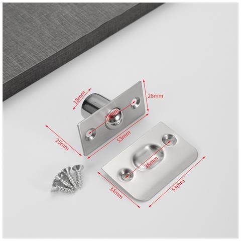 Fermaporta A Sfera In Acciaio Inox Con Viti (confezione Da 2) - Sicuro E Affidabile - Foto 2