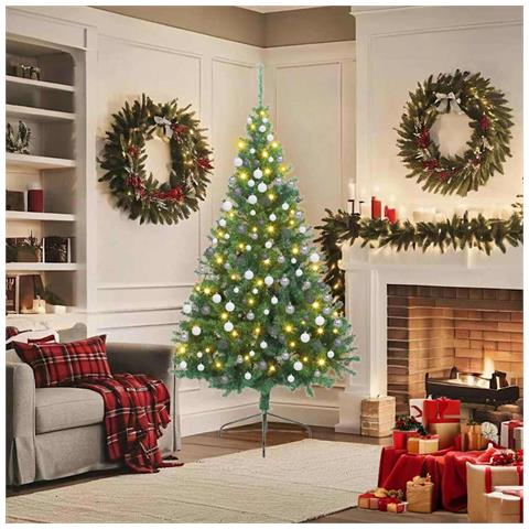 Albero di Natale artificiale preilluminato Verde 180 cm PVC - Foto 2