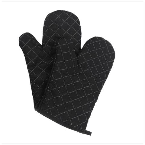 Paio Di Guanti Termici Resistenti Per Microonde/forno - Cotone E Silicone, Presa Antiscivolo Black - Foto 2