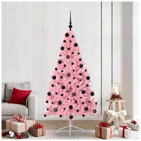 Albero di Natale artificiale con luci integrate Rosa 210 cm PVC - Foto 2