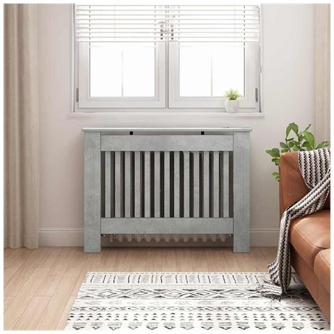 Copertura per radiatori Grigio cemento 112 x 19 x 81,5 cm - Foto 2