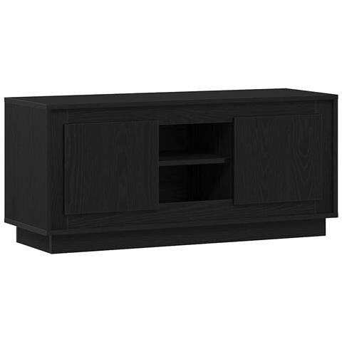 Mobile TV Rovere Nero 102 x 35 x 45 cm Legno multistrato - Foto 1