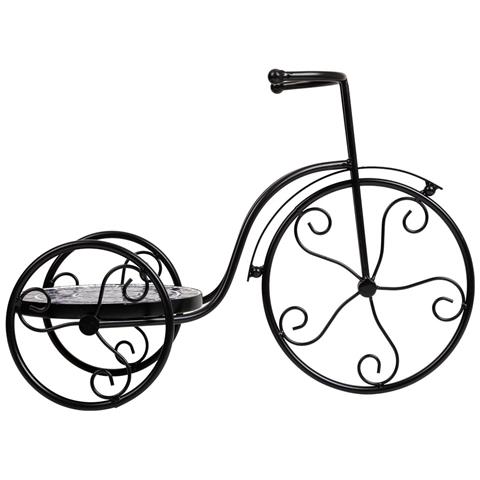 Portavaso Bici In Mosaico E Metallo Blu 53x23,5x36h - Foto 2