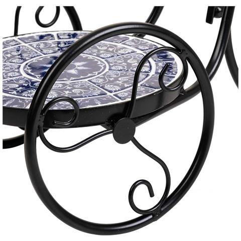 Portavaso Bici In Mosaico E Metallo Blu 53x23,5x36h - Foto 8