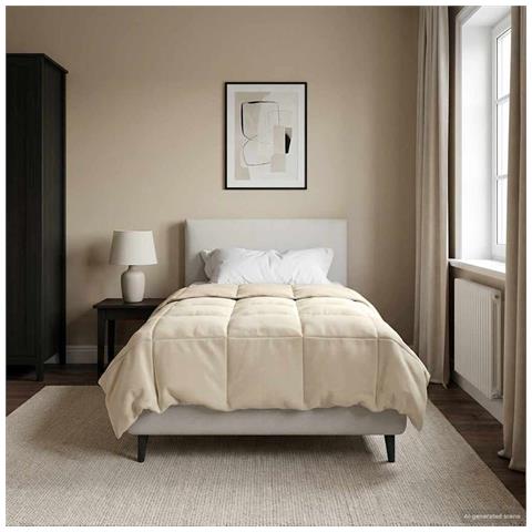 Duvet Invernale Trapuntato Crema 135 x 200 cm Microfibra - Foto 2