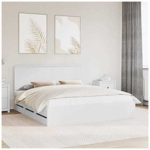 Struttura del letto Bianco 180 x 200 cm Legno Ingegnerizzato - Foto 2