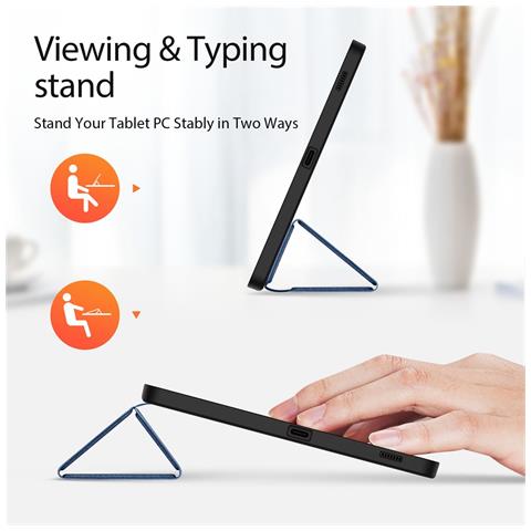 Cover per Galaxy Tab S10 Lite / S10 FE / Tab S9 FE - Pelle /PU, Blu - Foto 4