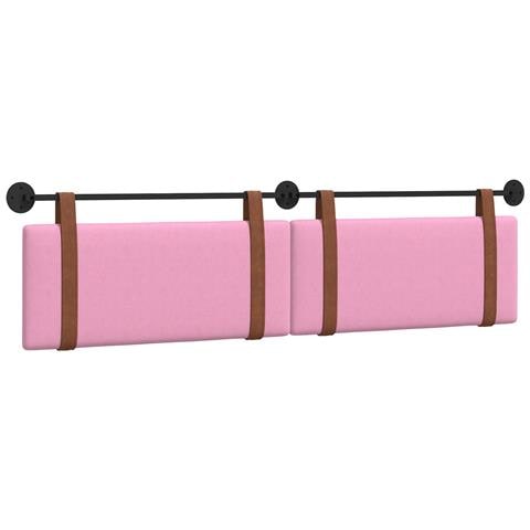 Testata appesa Tinta unita Rosa 210 x 55 x 5 cm PU Antico - Foto 1