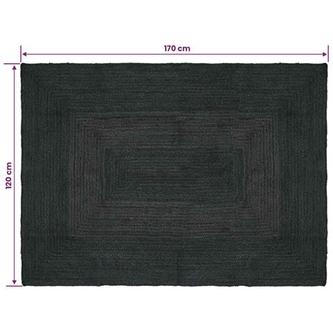 Tappeti per area Rettangolare Grigio Scuro 120 x 170 cm Juta - Foto 8