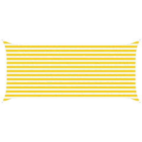 Vela da ombra solare Giallo e Bianco 4,5 x 2 m - Foto 1