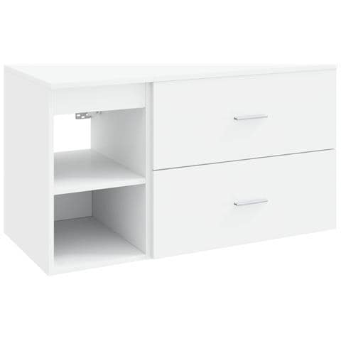 Set di mobili per il bagno 2 pcs Bianco Legno ingegnerizzato - Foto 1