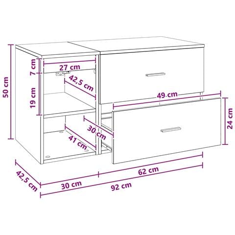 Set di mobili per il bagno 2 pcs Bianco Legno ingegnerizzato - Foto 7