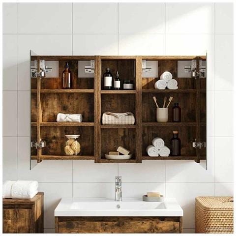 Set di Armadi da Bagno con lo scaffale 3 pcs 80 x 10,5 x 50 cm - Foto 2