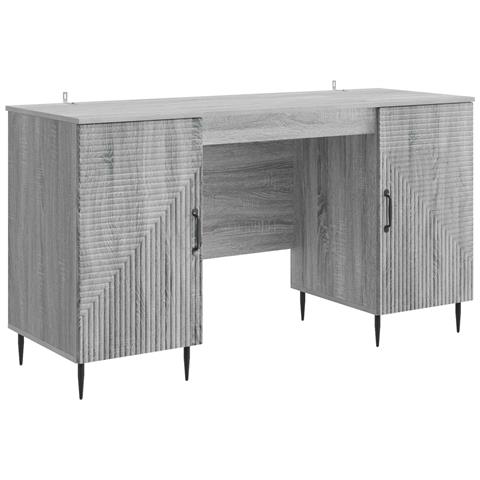 Scrivania Grigio Sonoma 142,5 x 50 x 75 cm Legno ingegnerizzato - Foto 1