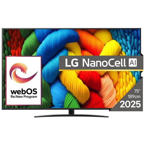 NanoCell AI 75NANO81A3A TV 190,5 cm (75") 4K Ultra HD Smart TV Wi-Fi Nero - Foto 1